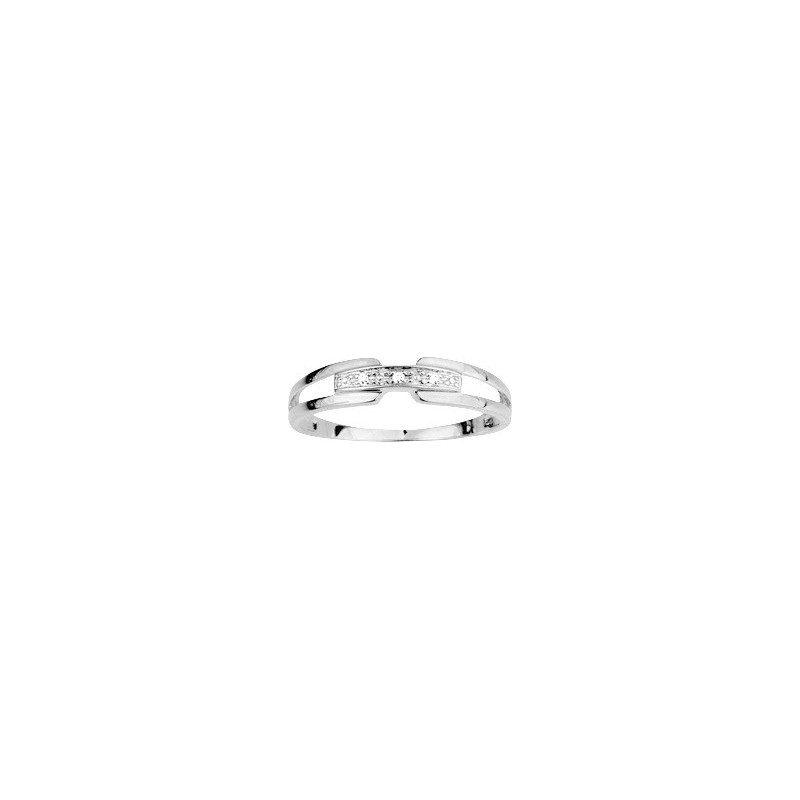 Bague OR Blanc 750 ml Diamants