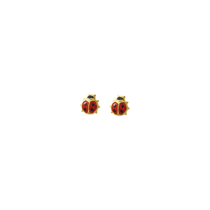 Boucles d'oreilles OR Jaune 750 ml Coccinelle