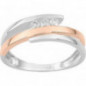 Bague Trilogie OR Blanc et Rose 750 ml Diamants