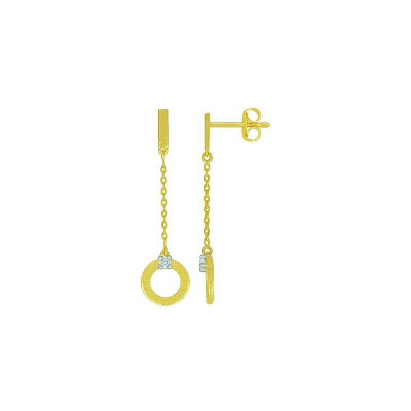 Boucles d'oreilles OR Jaune 750 ml Diamants