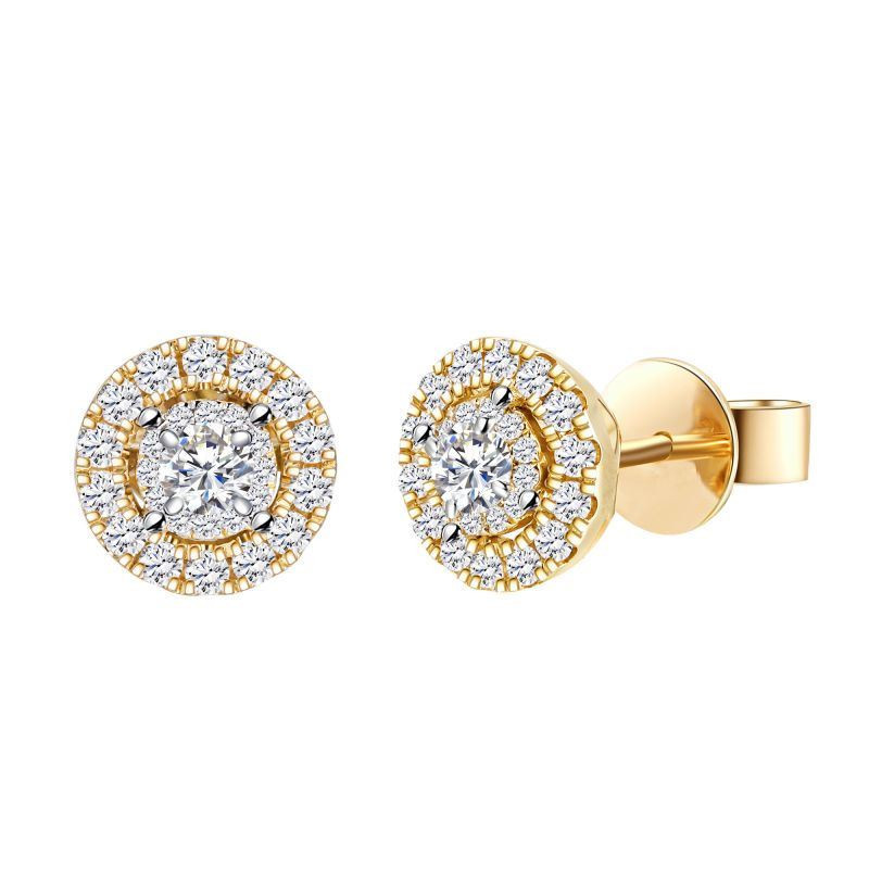 Boucles d'oreilles OR Jaune 750 ml Diamants