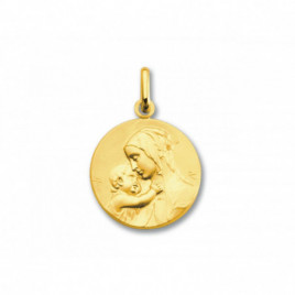 Médaille de baptême Vierge à l'enfant Botticelli Or
