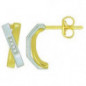 Boucles d'oreilles OR Blanc et Jaune 750 ml Diamants