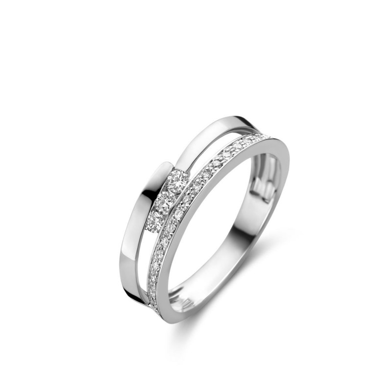 Bague Trilogie OR Blanc 750 ml Diamants