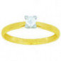 Bague Solitaire OR Jaune et Blanc 750 ml Diamant