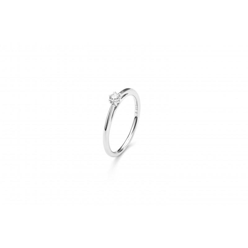 Bague Solitaire OR Blanc 750 ml Diamant