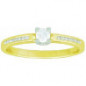 Bague Solitaire accompagné OR Jaune et Blanc 750 ml Diamants