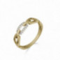 Bague OR Jaune et Or Blanc 750 ml Diamants