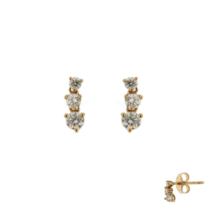 Boucles d'oreille OR Jaune 750 ml Diamants