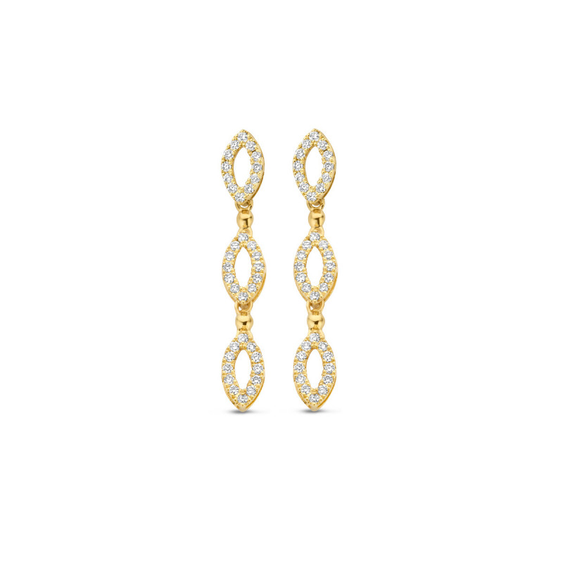 Boucles d'oreilles OR jaune 750 ml Diamants