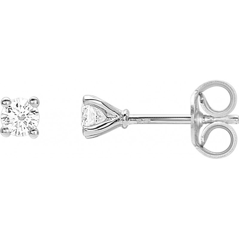 Boucles d'oreilles OR Blanc 750 ml Diamants