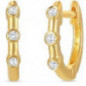 Boucles d'oreilles Créoles OR Jaune 750 ml Diamants