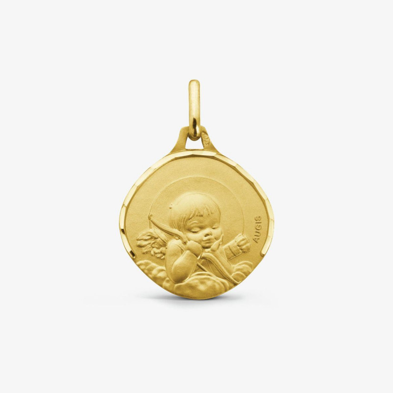 Médaille baptême Ange à l'Arc OR Jaune 750 ml