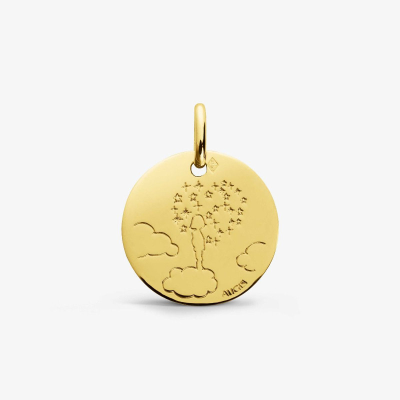 Médaille Enfant tête dans les nuages OR Jaune 750 ml