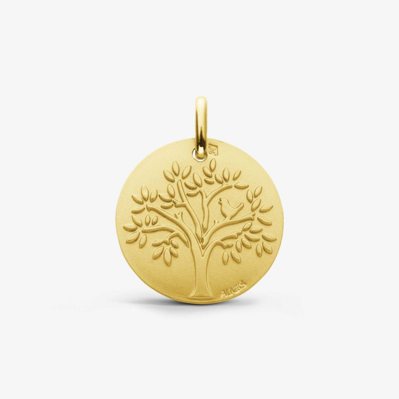 Médaille Arbre de Vie Oiseau OR Jaune 750 ml