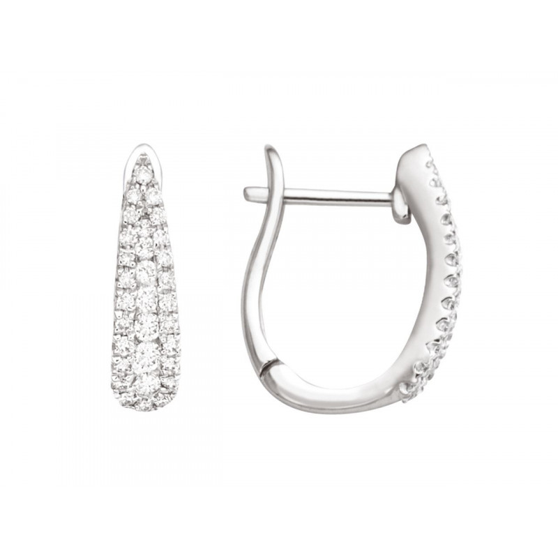 Boucles d'oreilles OR Blanc 750 ml Diamants