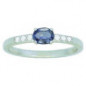 Bague OR Blanc 750 ml Diamants et Saphir