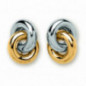 Boucles d'oreilles OR Jaune et Blanc 750 ml