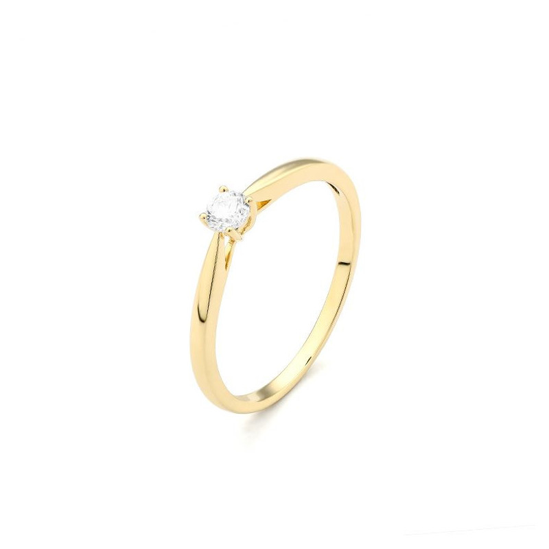 Bague Solitaire OR Jaune 750 ml Diamant