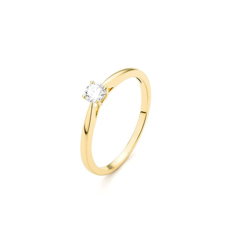 Bague Solitaire OR Jaune 750 ml Diamant