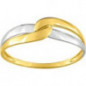 Bague OR Jaune et Blanc 750 ml