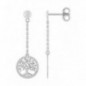 Boucles d'oreilles OR Blanc 750 ml Arbre de vie