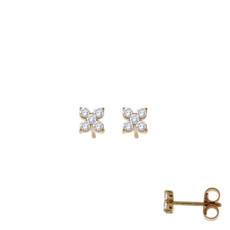 Boucles d'oreilles OR Jaune 750 ml Diamants