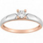 Bague Solitaire OR Blanc et Rose 750 ml Diamant