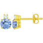 Boucles d'oreilles OR Jaune 750 ml Diamants & Tanzanite