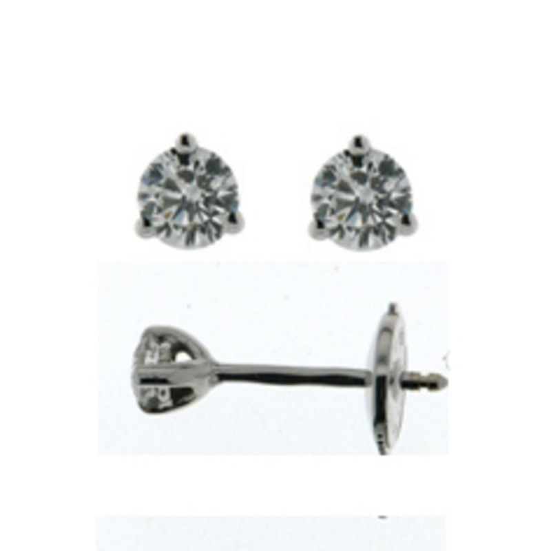 Boucles d'oreilles OR Blanc 750 ml Diamants