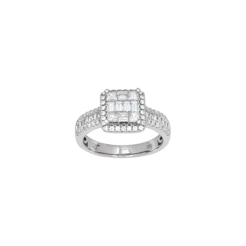 Bague OR Blanc 750 ml Diamants