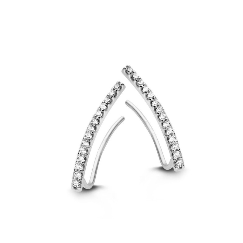 Boucles d'oreilles OR Blanc 750 ml Diamants