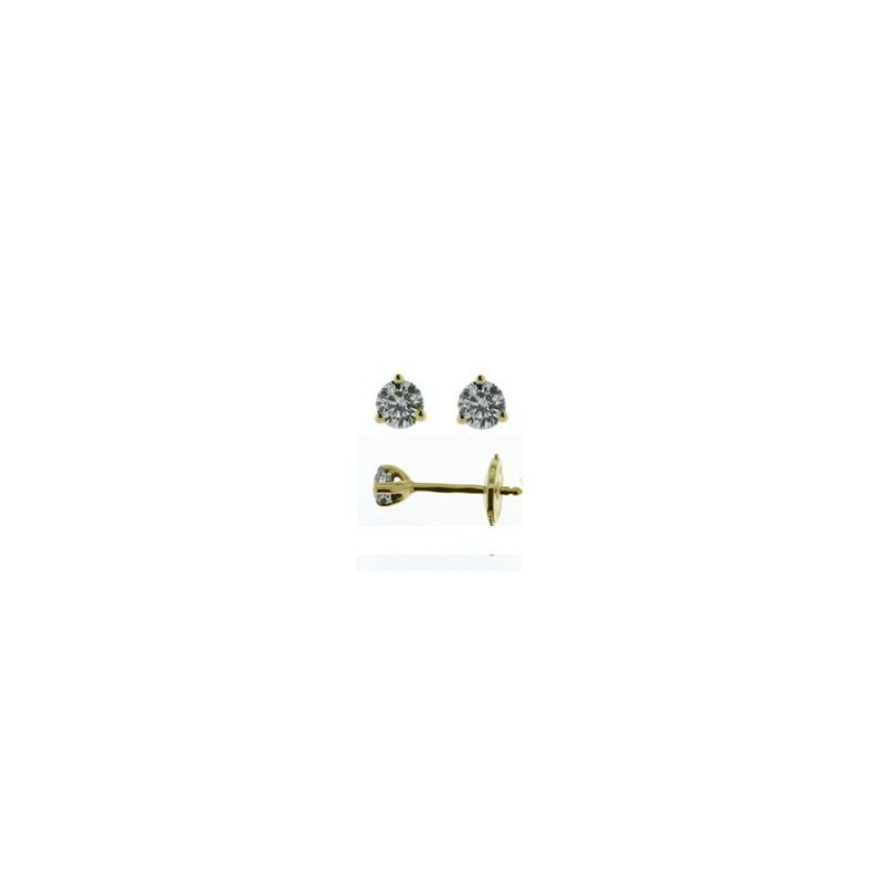 Boucles d'oreilles OR Jaune 750 ml Diamants