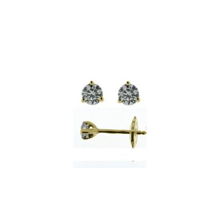 Boucles d'oreilles OR Jaune 750 ml Diamants