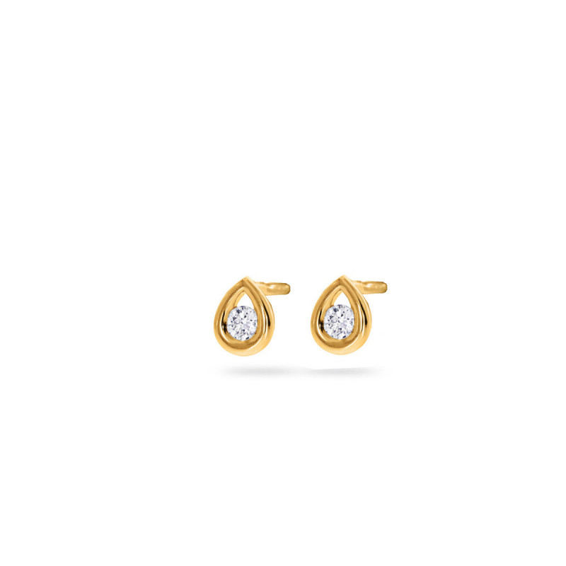 Boucles d'oreilles OR Jaune 750 ml Diamants