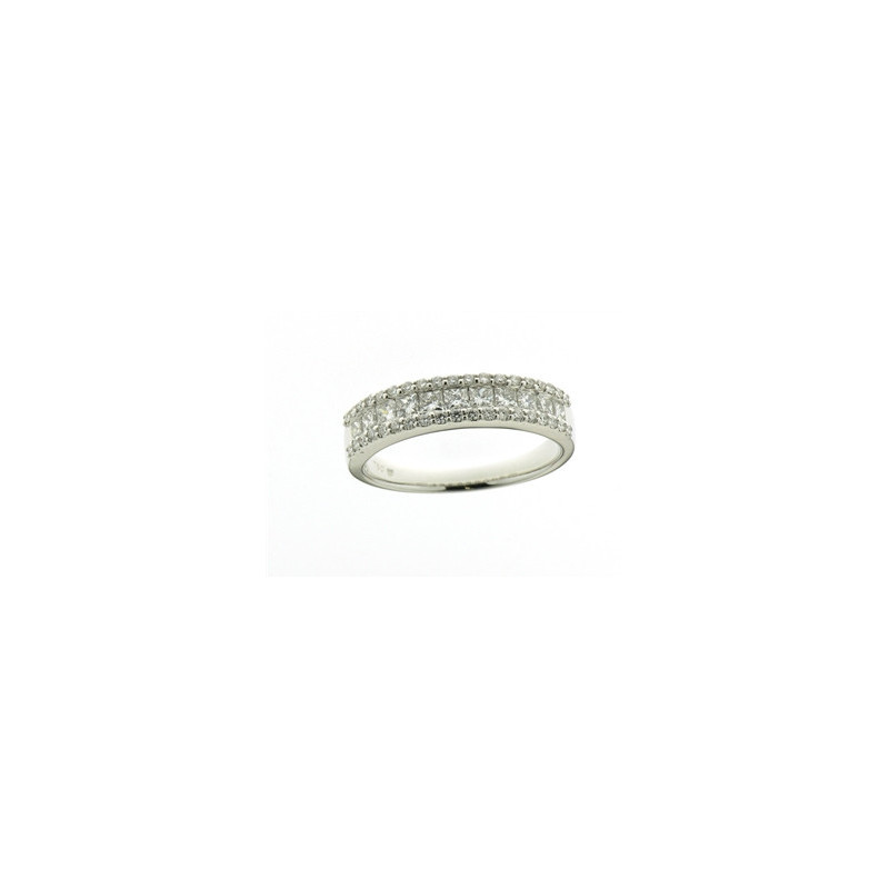 Bague OR Blanc 750 ml Diamants