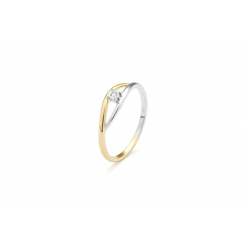 Bague OR Jaune et Blanc 750 ml Diamant