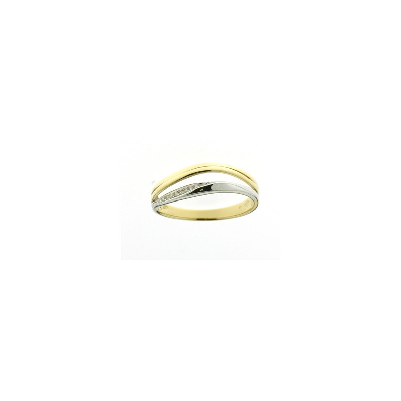 Bague OR Jaune et Blanc 750 ml Diamants