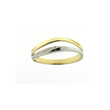 Bague OR Jaune et Blanc 750 ml Diamants