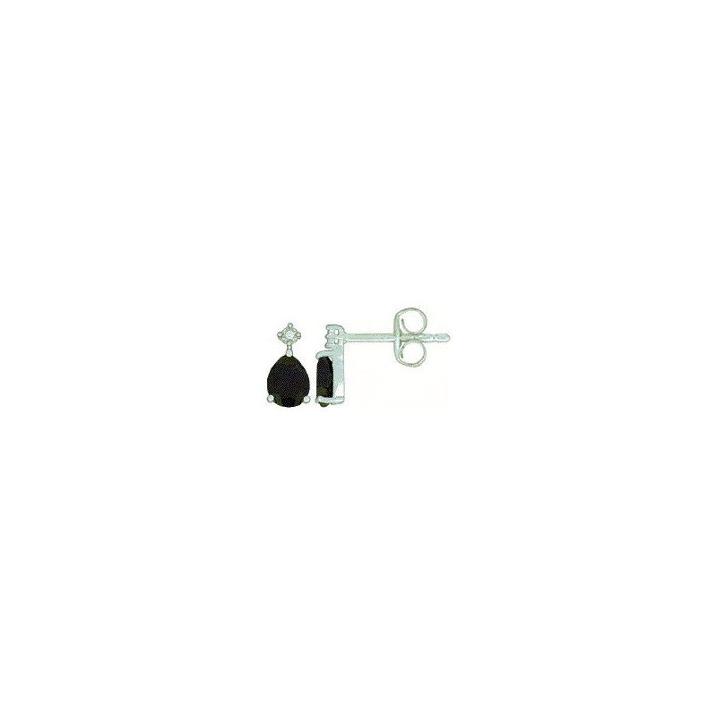 Boucles d'oreilles OR Blanc 750 ml Diamantset Saphir