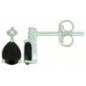 Boucles d'oreilles OR Blanc 750 ml Diamantset Saphir