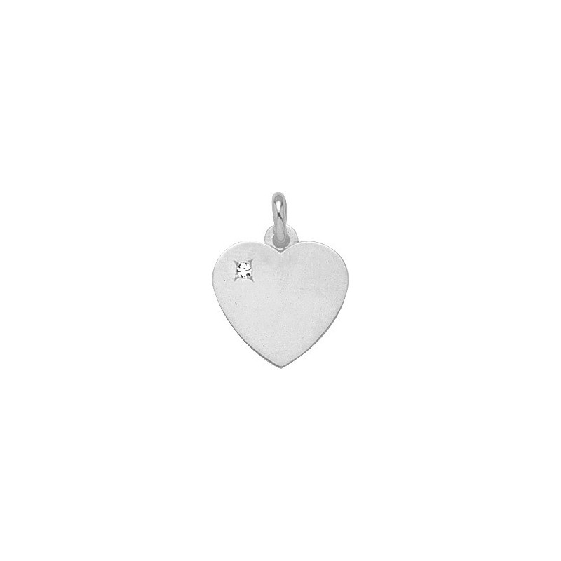 Pendentif OR Blanc 750 ml Diamant