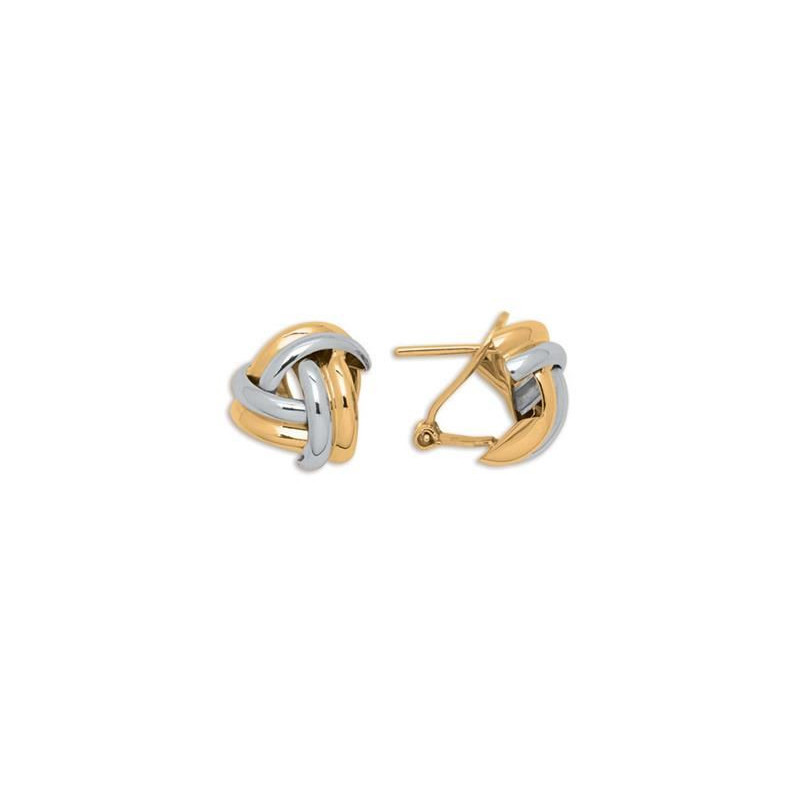 Boucles d'oreilles OR Jaune et Blanc 750 ml