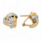 Boucles d'oreilles OR Jaune et Blanc 750 ml