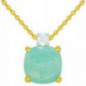 Collier OR Jaune 750 ml Diamant et Amazonite