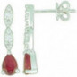 Boucles d'oreilles OR Blanc 750 ml Diamants et Rubis