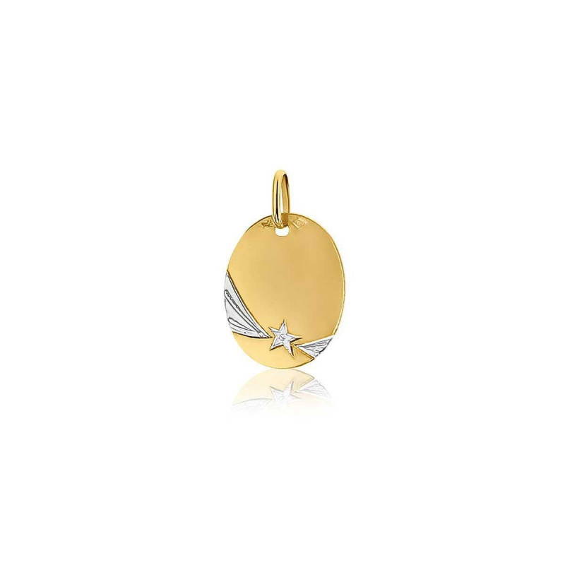 Pendentif Etoile  OR Jaune et Blanc 750 ml