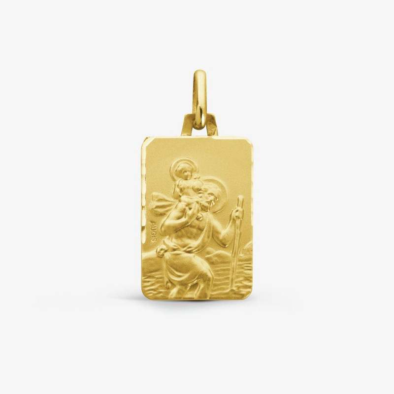 Médaille baptême Saint Christophe - Traversée du fleuve OR Jaune 750 ml