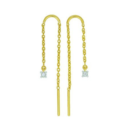 Boucles d'oreilles OR Jaune et Blanc 750 ml Diamants