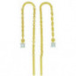 Boucles d'oreilles OR Jaune et Blanc 750 ml Diamants